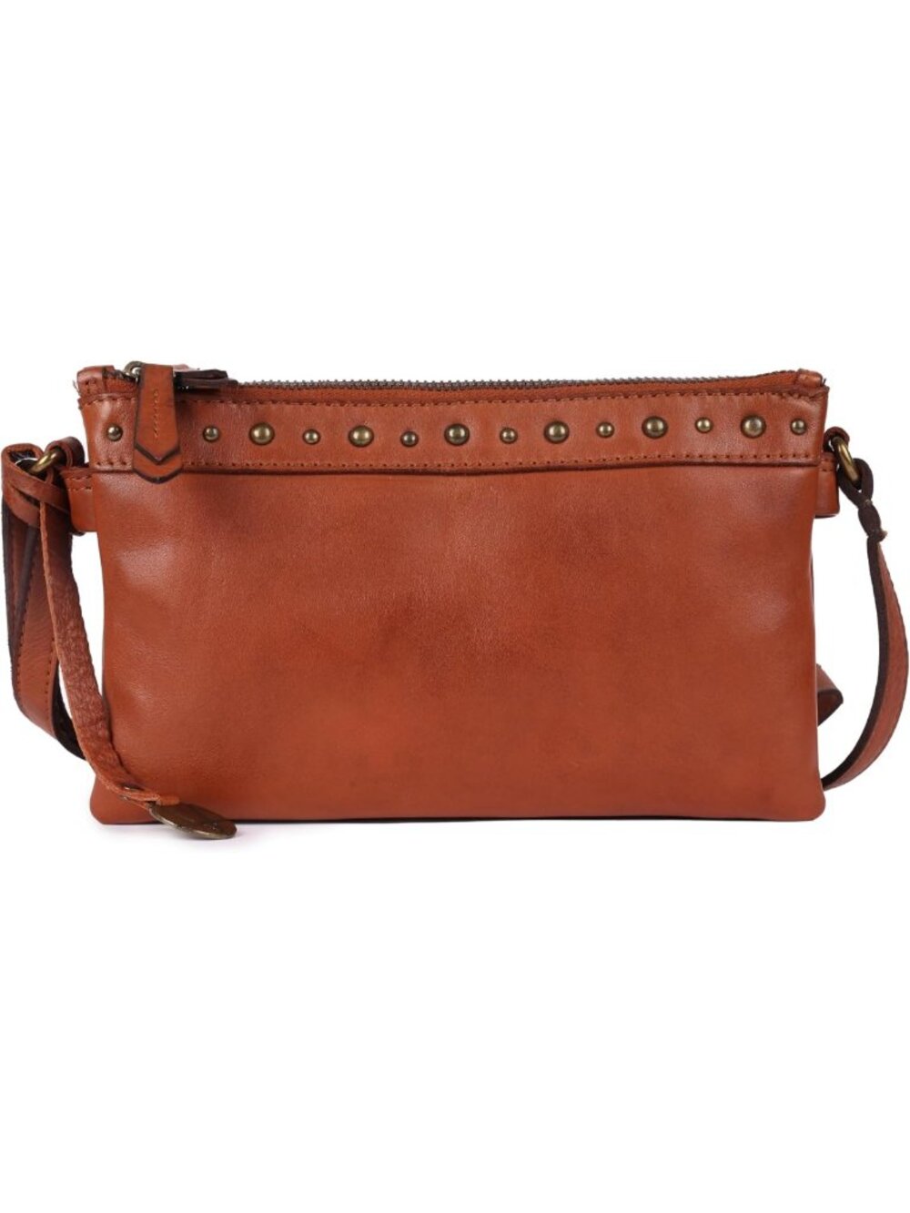 Stylish 9-Inch Women's Italian Leather Studded Crossbody Bag - Chic Sling Purse